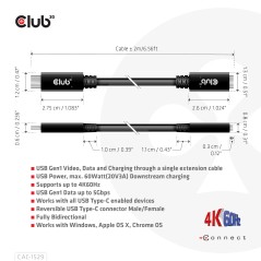 Club3D Usb Gen1 Type-C Extension CAC-1529